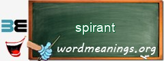 WordMeaning blackboard for spirant